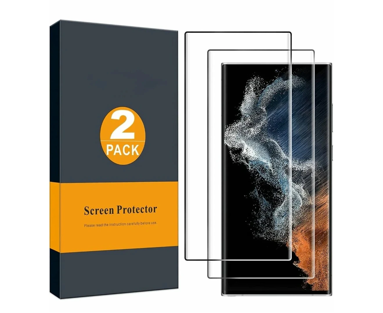 [2 Pack] Screen Protector for Samsung Galaxy S22 Ultra, Samsung Galaxy S22 Ultra Tempered Glass 9H Hardness