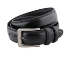 Adjustable Black Leather Belt for Men