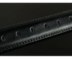 Adjustable Black Leather Belt for Men