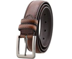 Genuine Leather Brown Men's Belt with Alloy Pin Buckle – Adjustable 110-130cm