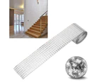 Self Adhesive Mirror Mosaic Sheet Adhesive Mosaic Square Glass Tile Sticker for Home Decorating, Silver