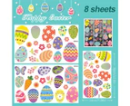 Easter Decorations Window Clings Decals Decor, Easter Eggs Party Gifts, for Kids School Home Office, about 140pcs