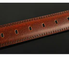 Genuine Leather Brown Men's Belt with Alloy Pin Buckle – Adjustable 110-130cm