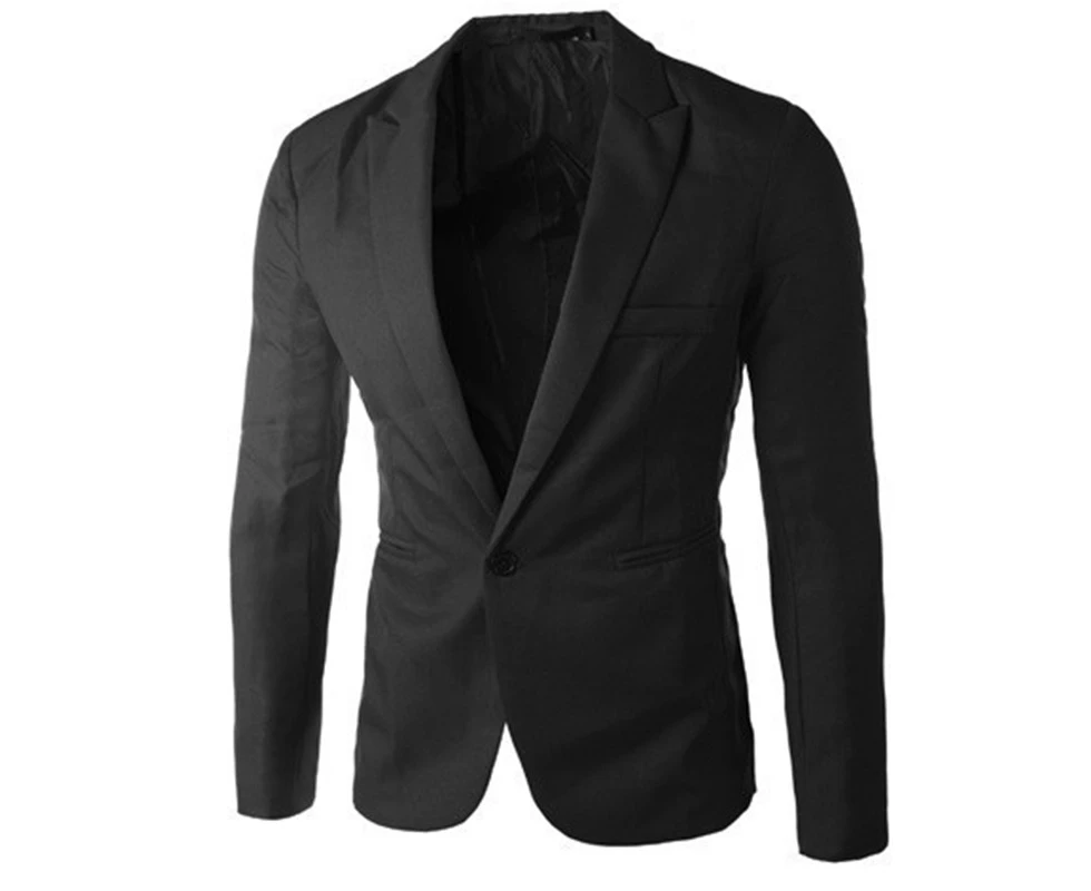 Men Suit Top Blazer Business Wedding Party Casual Slim Fit One Button Jacket