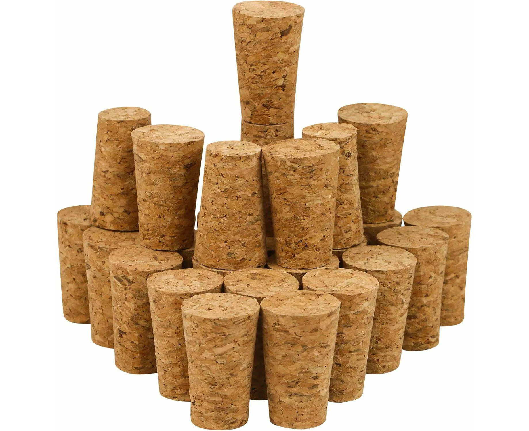 20 Pack Soft Wood Corks, Tapered Cork Plugs Wine Cork Stoppers Replacement Corks for Beer Wine Bottle, 2.2 x 1.8 x 3.5 cm