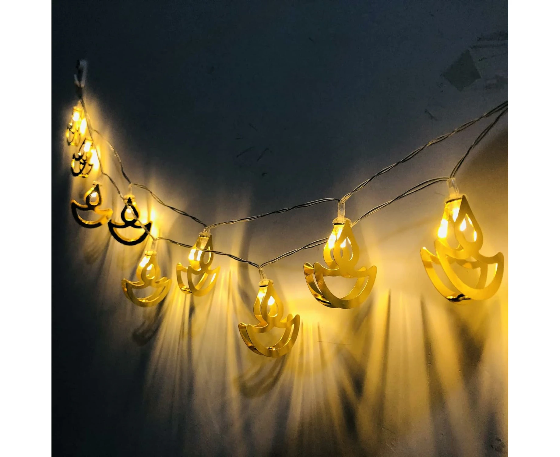 Diwali String Lights,5.4 Ft 10 LEDs Diya Lights Battery Operated Indian String Lights Diwali Decorations for Home Indoor Outdoor