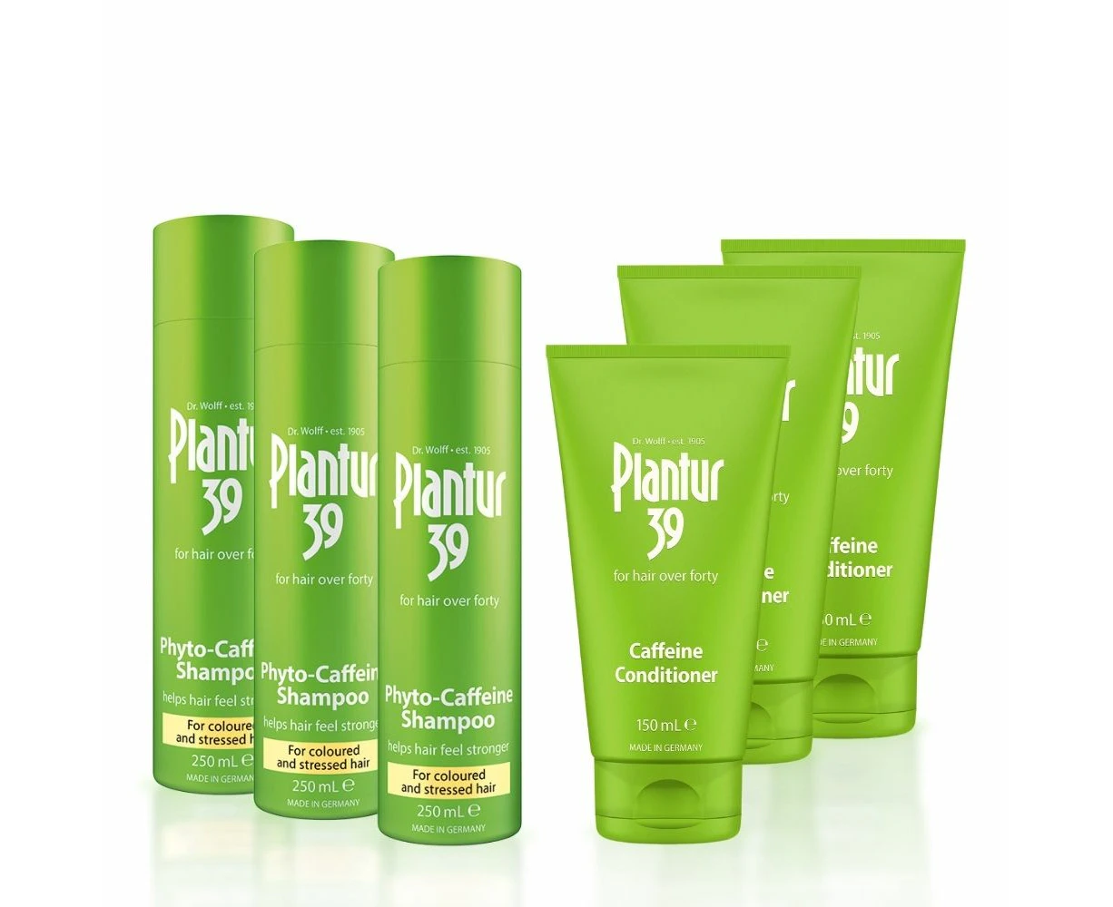 3x Starter Pack - Plantur 39 Shampoo + Conditioner Bundle For Coloured Hair