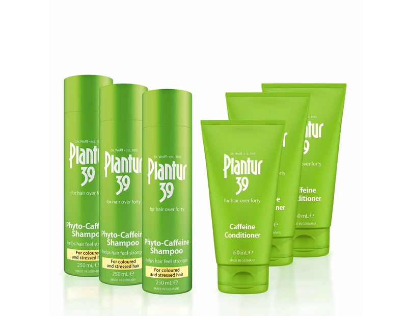 3x Starter Pack - Plantur 39 Shampoo + Conditioner Bundle For Coloured Hair