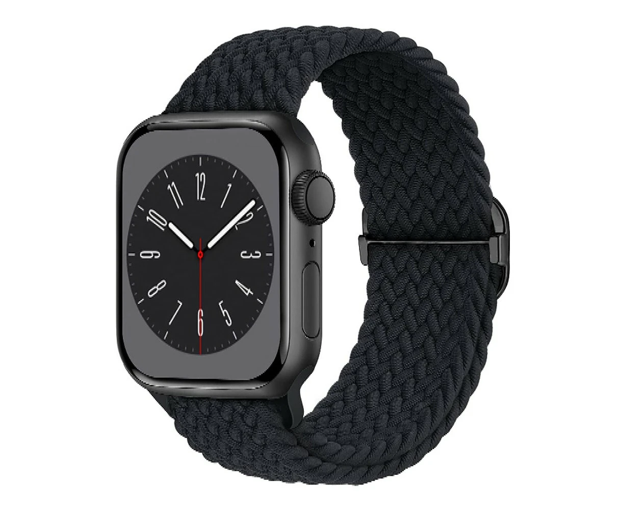 REDEFINE Braided Stretchy Adjustable Watch Band for Apple Watch 42mm / 44mm / 45mm / 49mm Black