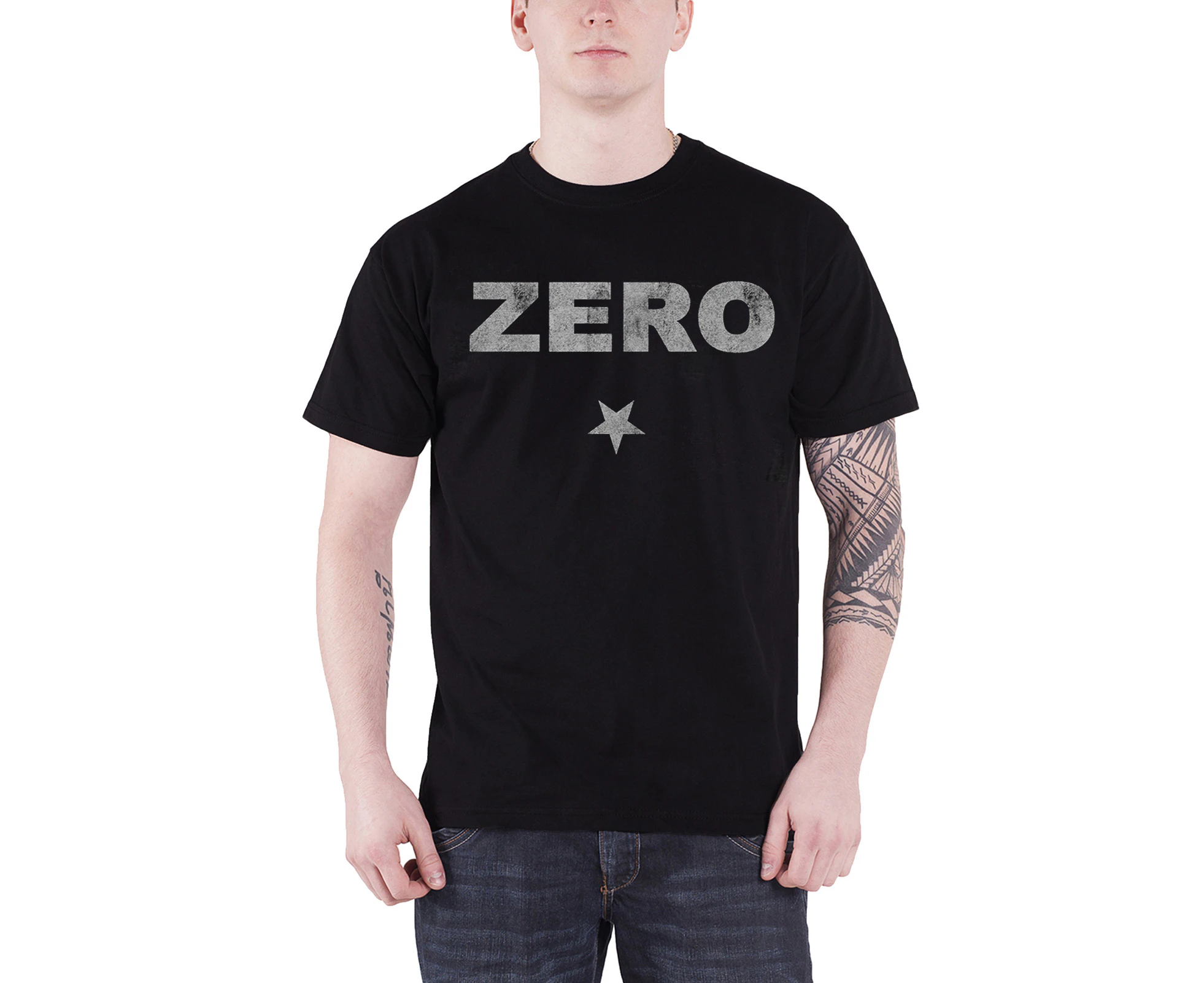 The Smashing Pumpkins T Shirt Zero Glitter Band Logo Official Mens - Black