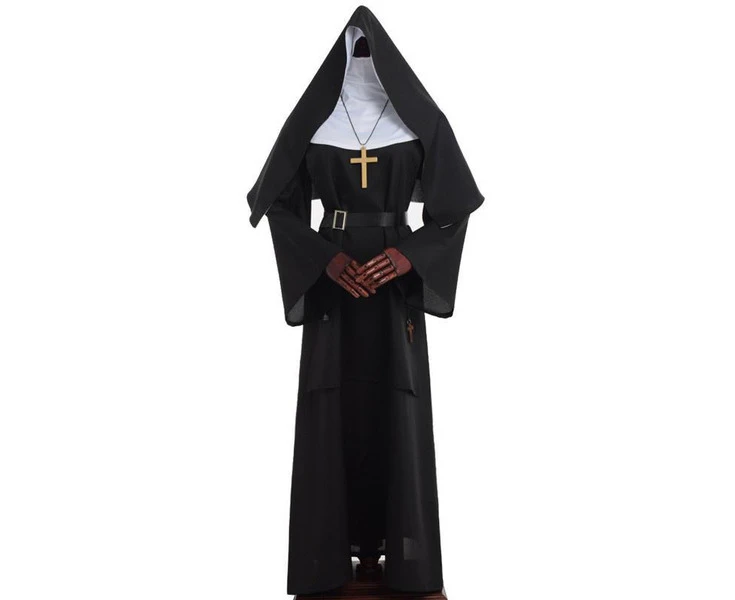 Women's Nun Dress Halloween Party Cosplay Costume Set