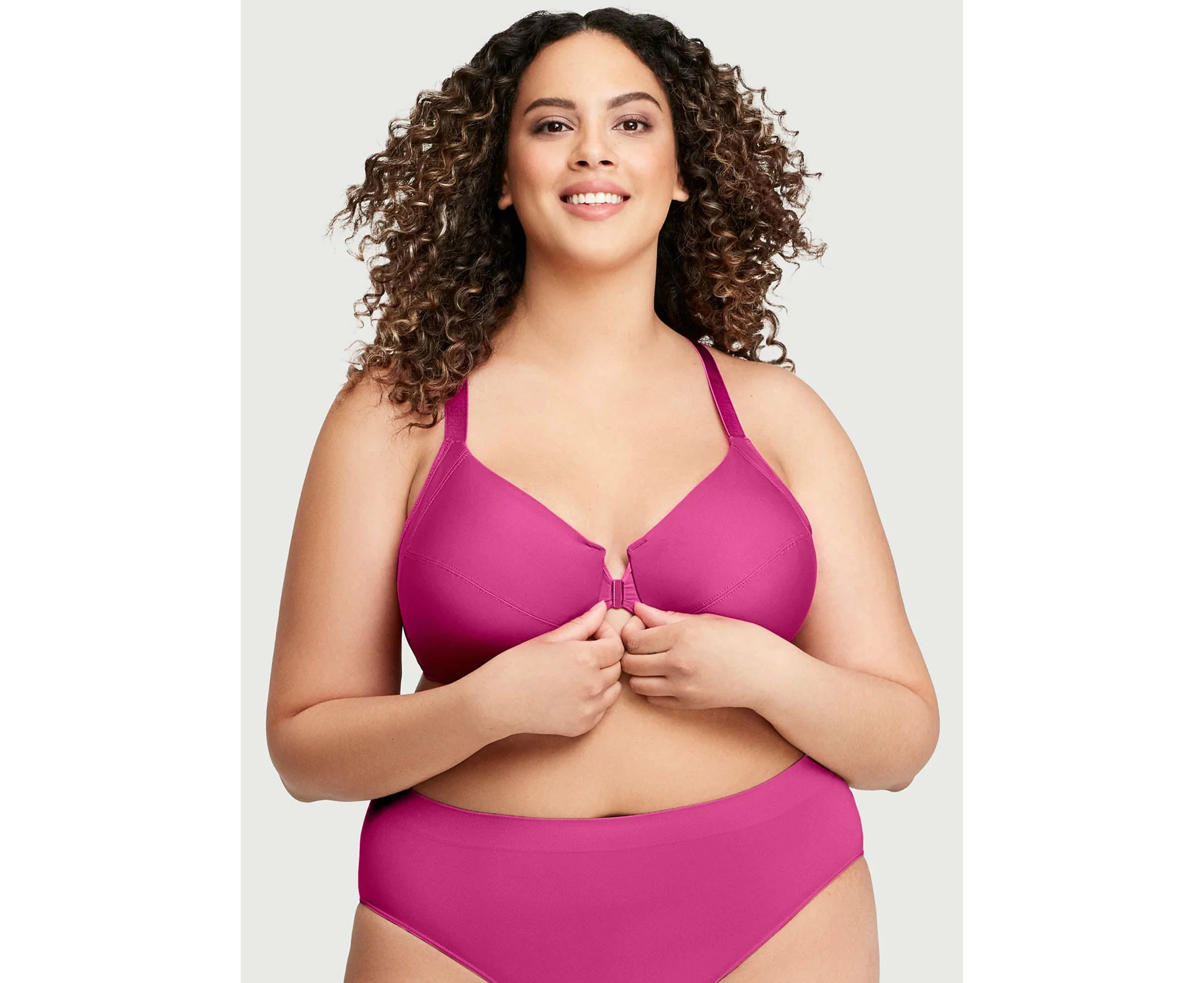 Glamorise: Wonderwire Front Close Smoothing Bra  Berry