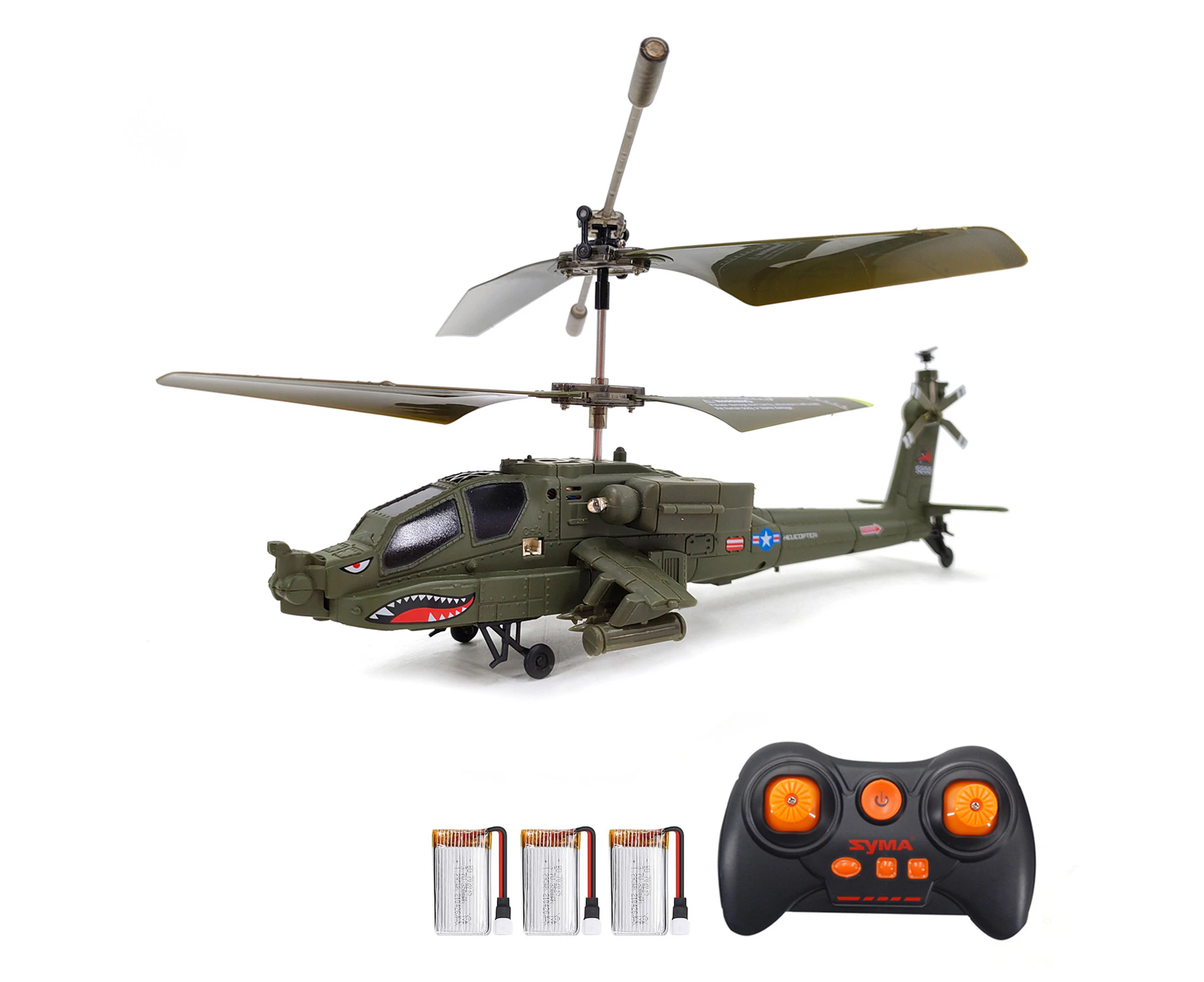 SYMA S109H Remote Control Helicopter with Dual Propeller 2.4GHz Remote Control Drone Altitude Hold-Toy 3 Battery