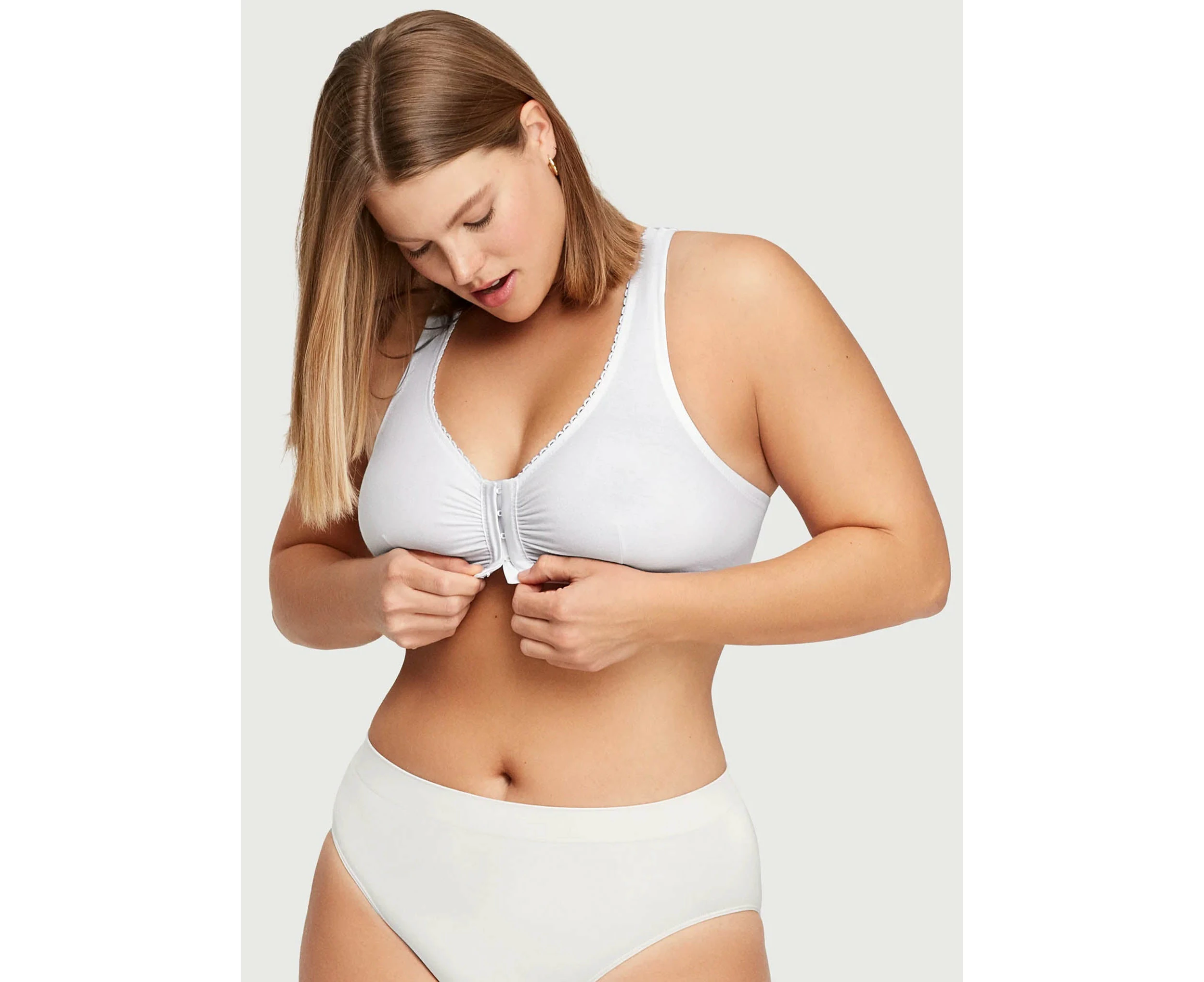 Glamorise: Off Duty Front Close T Back Comfort Sleep Bra  White