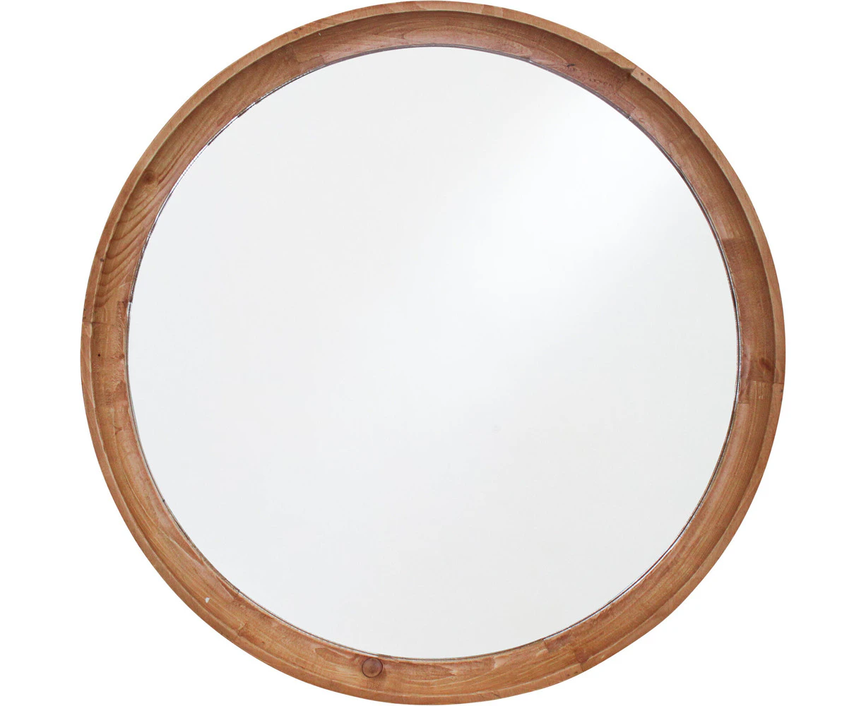 LDV Rounded Mirror Frame Home/Office/Living Room Display Decor 60x60cm Brown