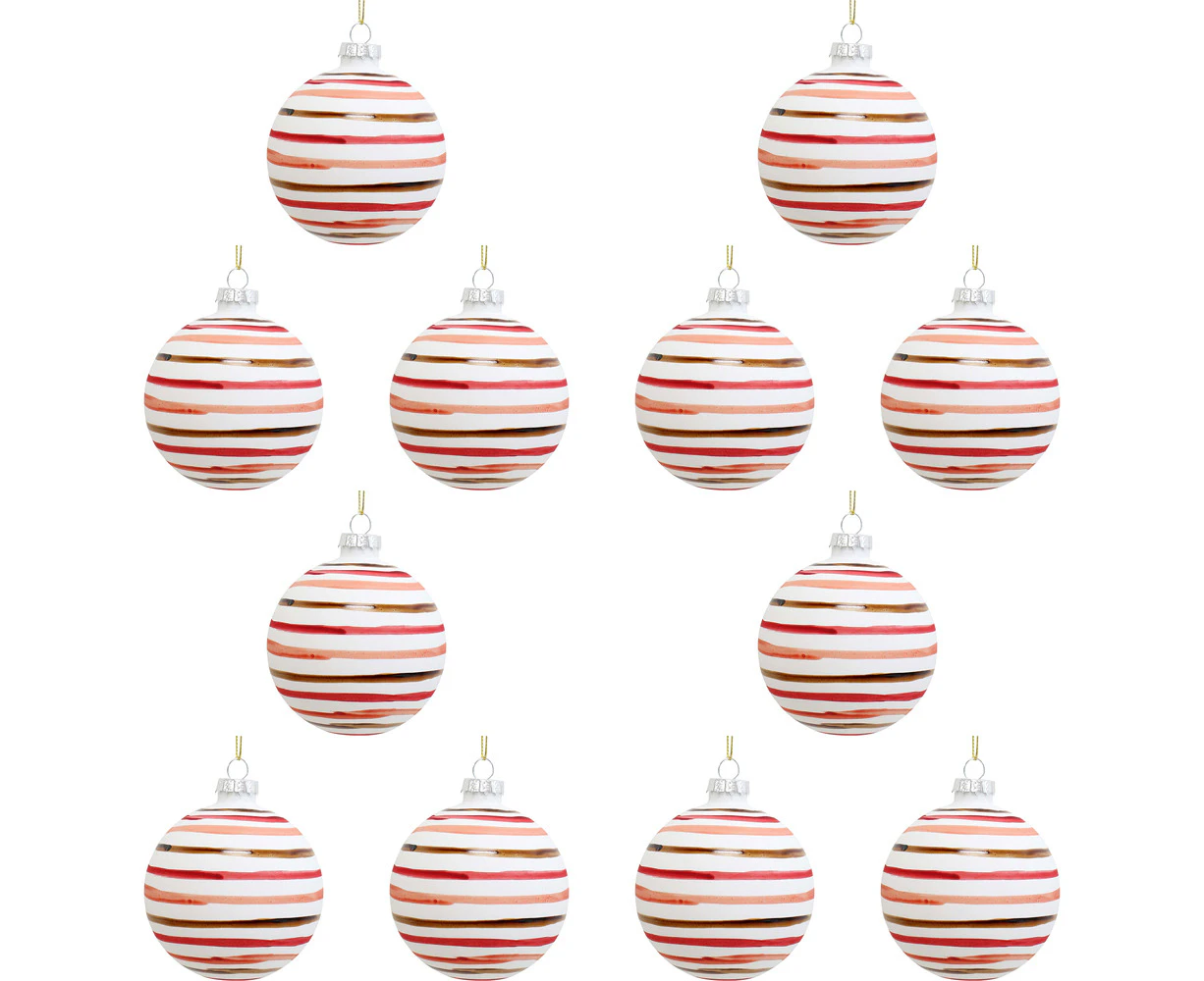 12PK LVD Glass Bauble Tutti Fruiti Home/Office Xmas Ornament Hanging Decor 8cm