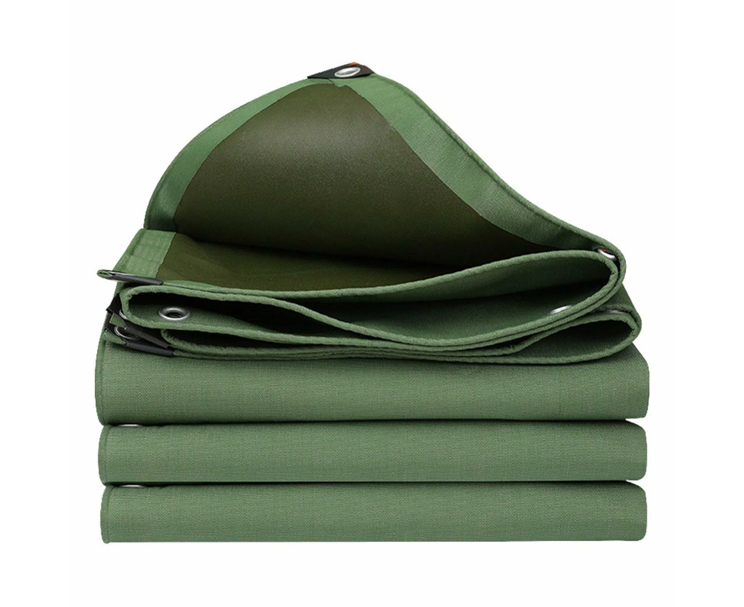 Heavy Duty Waterproof Canvas Tarp 200x400cm Army Green Sun Block Dustproof Cover