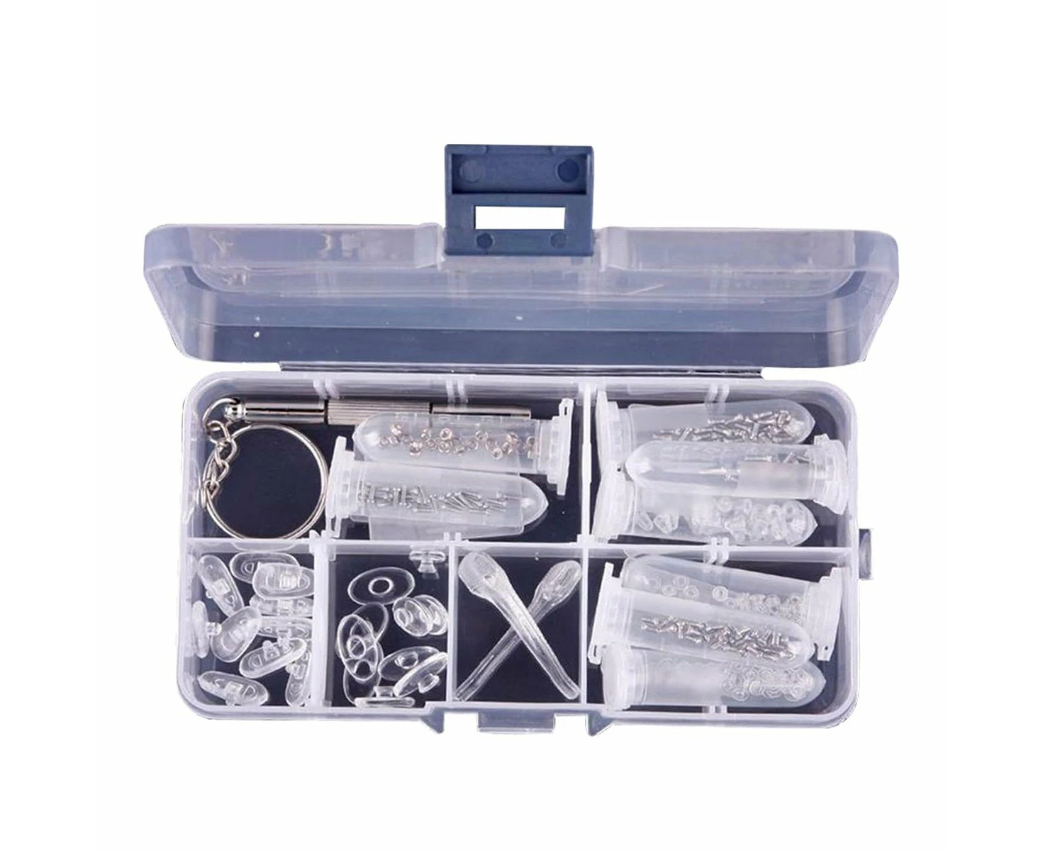 Eyeglasses Repair Kit Box Screws Silicone Nose Pads Bracket Glasses Accessories