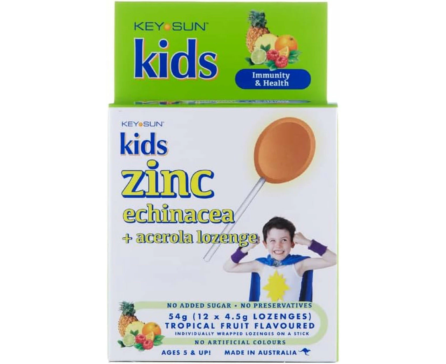 All Natural Kids Zinc + Vitamin C,, Tropical fruit 0.075 grams