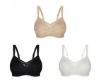 Triumph Lacy Minimiser N Wireless Wire Free Bra Women Comfy Underwear Plus Size - Beige