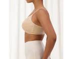 Triumph Lacy Minimiser N Wireless Wire Free Bra Women Comfy Underwear Plus Size - Beige