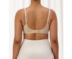 Triumph Lacy Minimiser N Wireless Wire Free Bra Women Comfy Underwear Plus Size - Beige