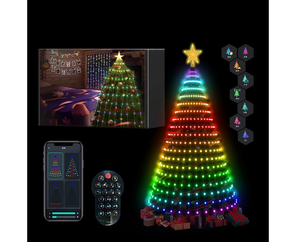 1.5-2.1M LED Christmas Tree Decorative Light Lntelligent LED APP Application Control DIY Lmage Light String