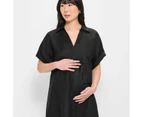 Target Maternity Linen Blend Shirt Dress