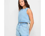 Denim Paperbag Shorts - Lily Loves