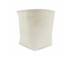 Round Plastic Check Weave Basket, Natural - Anko