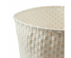 Round Plastic Check Weave Basket, Natural - Anko