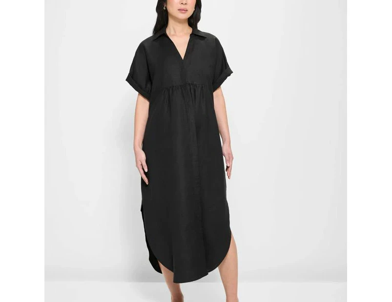 Target Maternity Linen Blend Shirt Dress