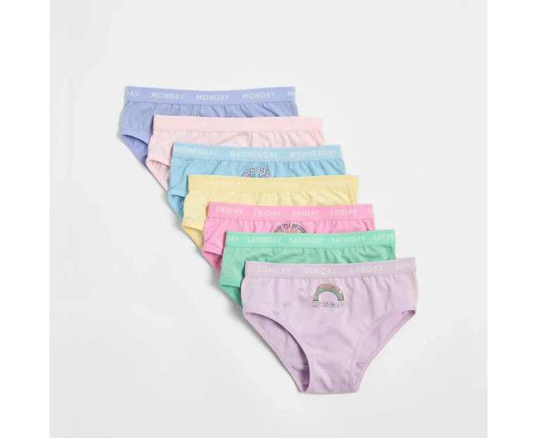 Girls Briefs 7 Pack - Maxx - Affirmations - Day of the Week