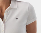 Tommy Hilfiger Women's Heritage Slim Fit Short Sleeve Polo Shirt - Optic White