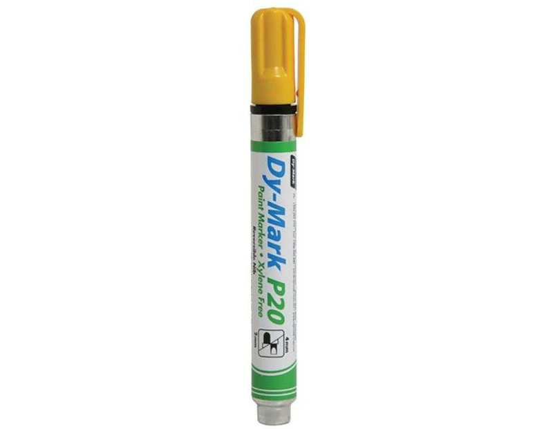 Paint Marker P20 Reversible Bullet/Chisel Tip - 12 Pack - Yellow