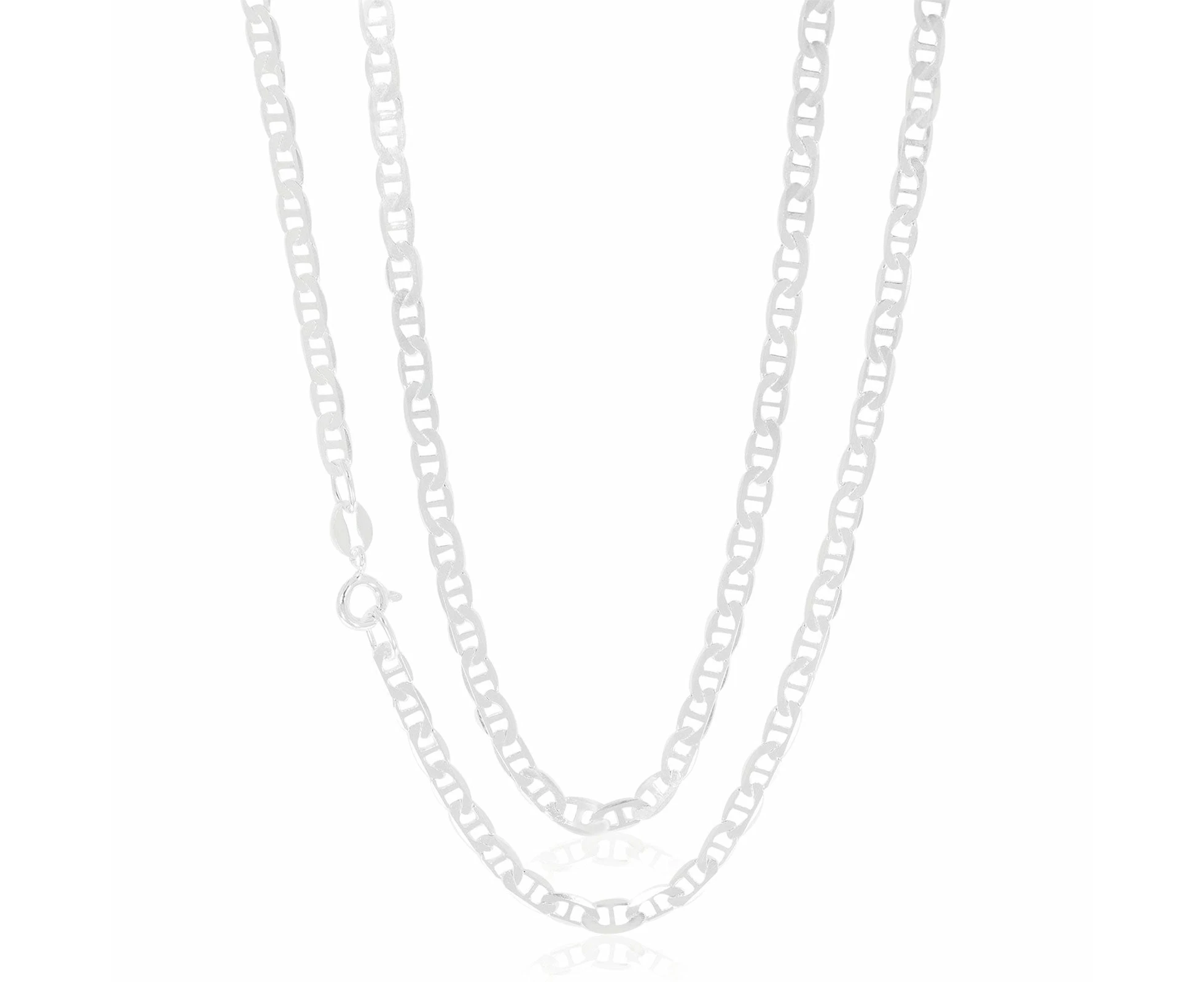 Sterling Silver 55cm Bevel Anchor Chain