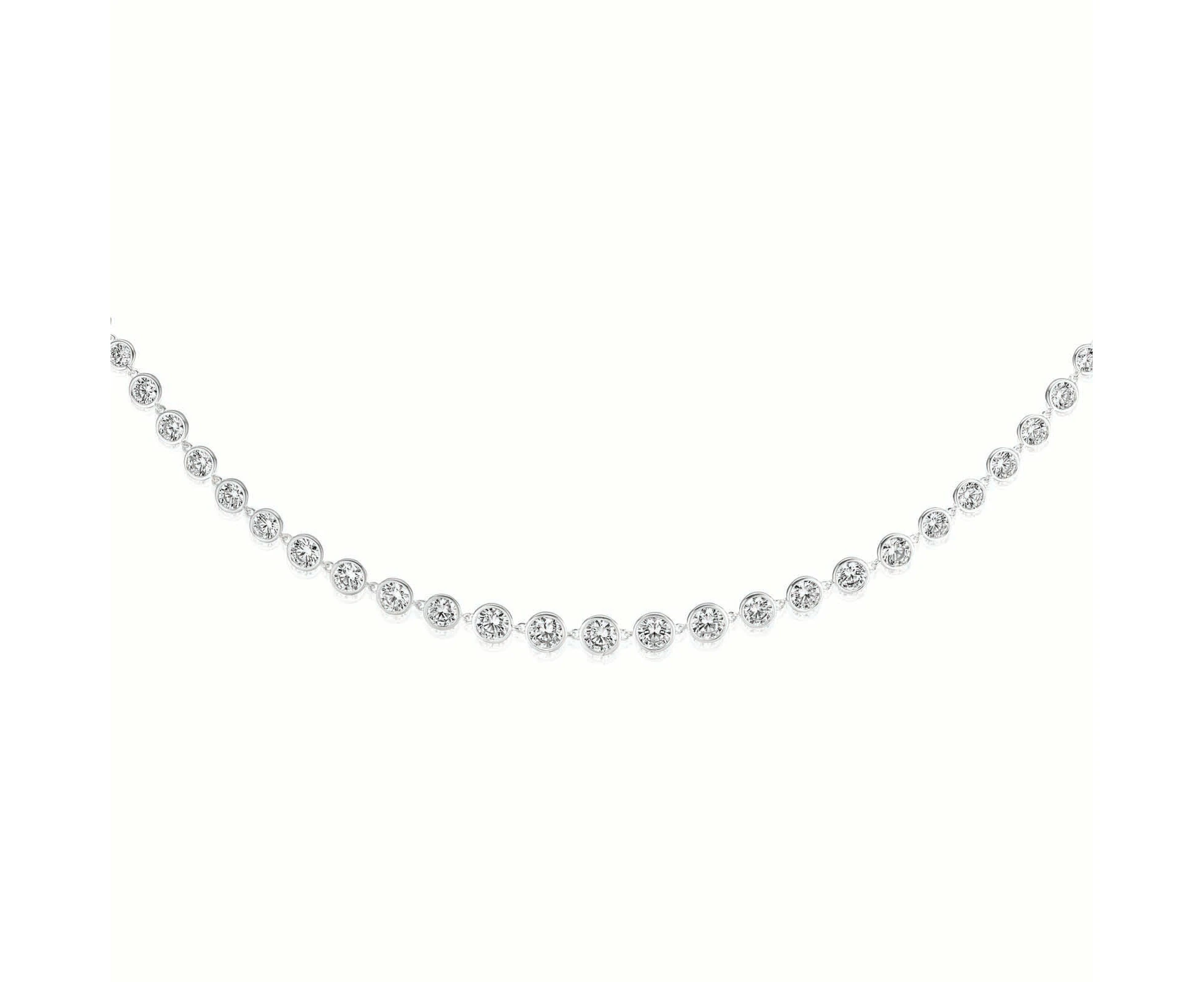 Sterling Silver  Cubic Zirconia Tennis Necklace