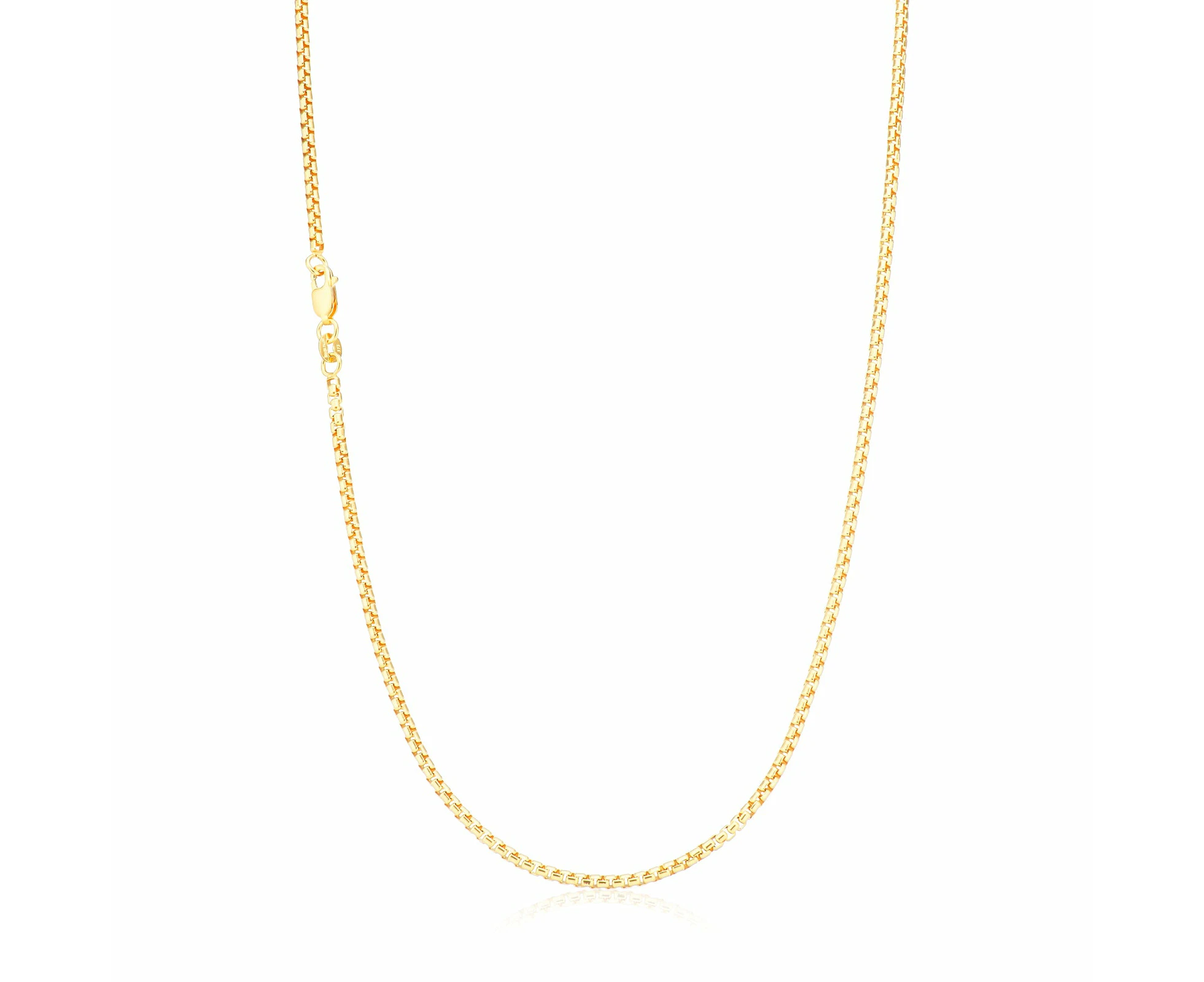 9ct Yellow Gold Silver Filled 50cm Box Chain