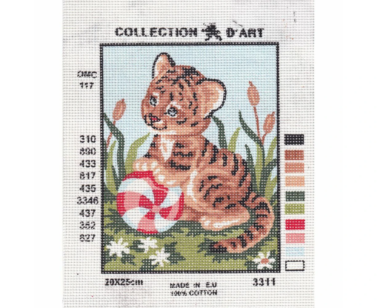 BABY TIGER Tapestry Design Printed On Canvas #3311