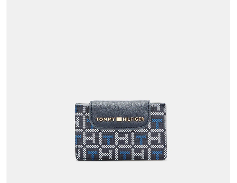 Tommy Hilfiger Gabriella II Triple Compartment Wallet - Navy/White