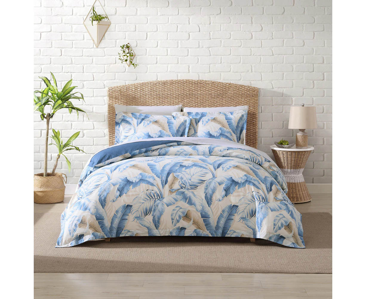 Tommy Bahama Palmiers Printed Quilt Cover Set-Blue