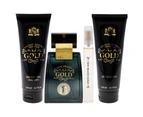 Gold by New Brand for Men - 3 Pc Gift Set 3.3oz EDT Spray, 0.5oz EDT Spray, 4.3oz Shower Gel, 4.3oz After Shave