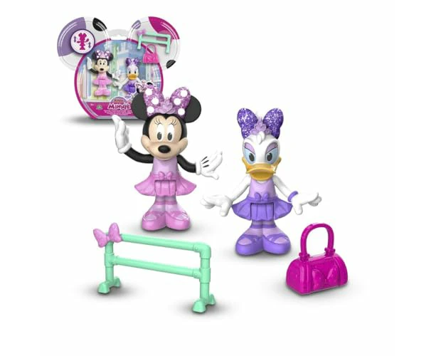 Disney Minnie MCN172 2 Articulated Figures 7.5 cm with Accessories, Ballerina Theme, Toy for Children from 3 Years Old