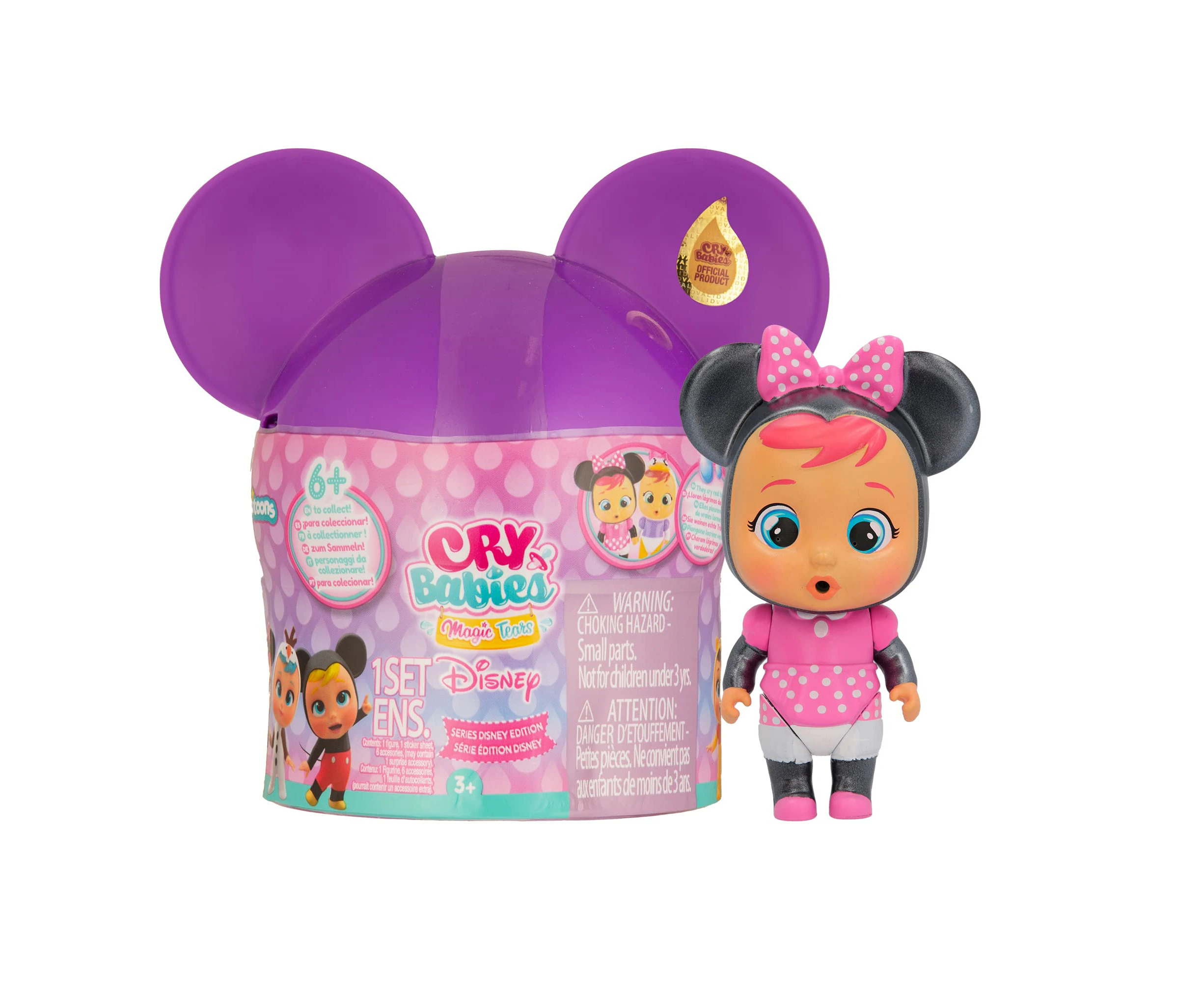 CRY BABIES MAGIC TEARS Disney Edition | Collectable Mini Cry Baby Surprise Doll with Real Tears and Accessories | Doll for Children +3 Years old