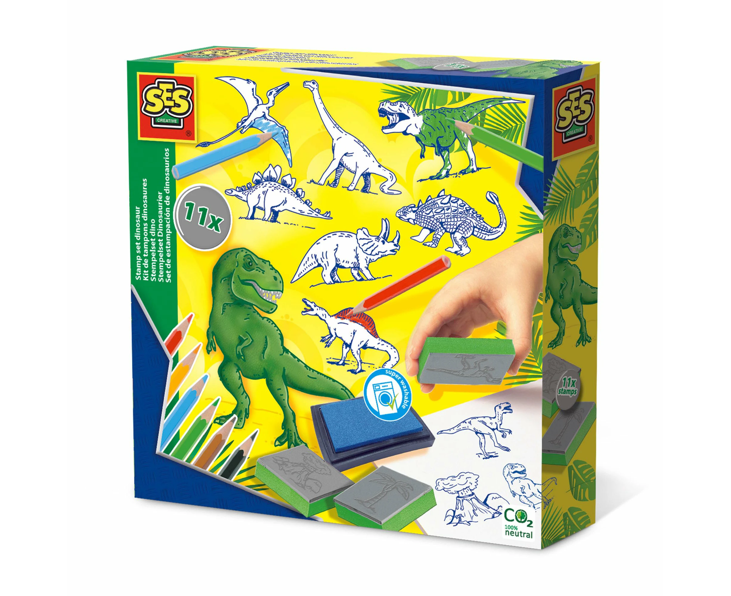 SES Creative 14919 Dinosaur Stamp Set, Mixed Colours