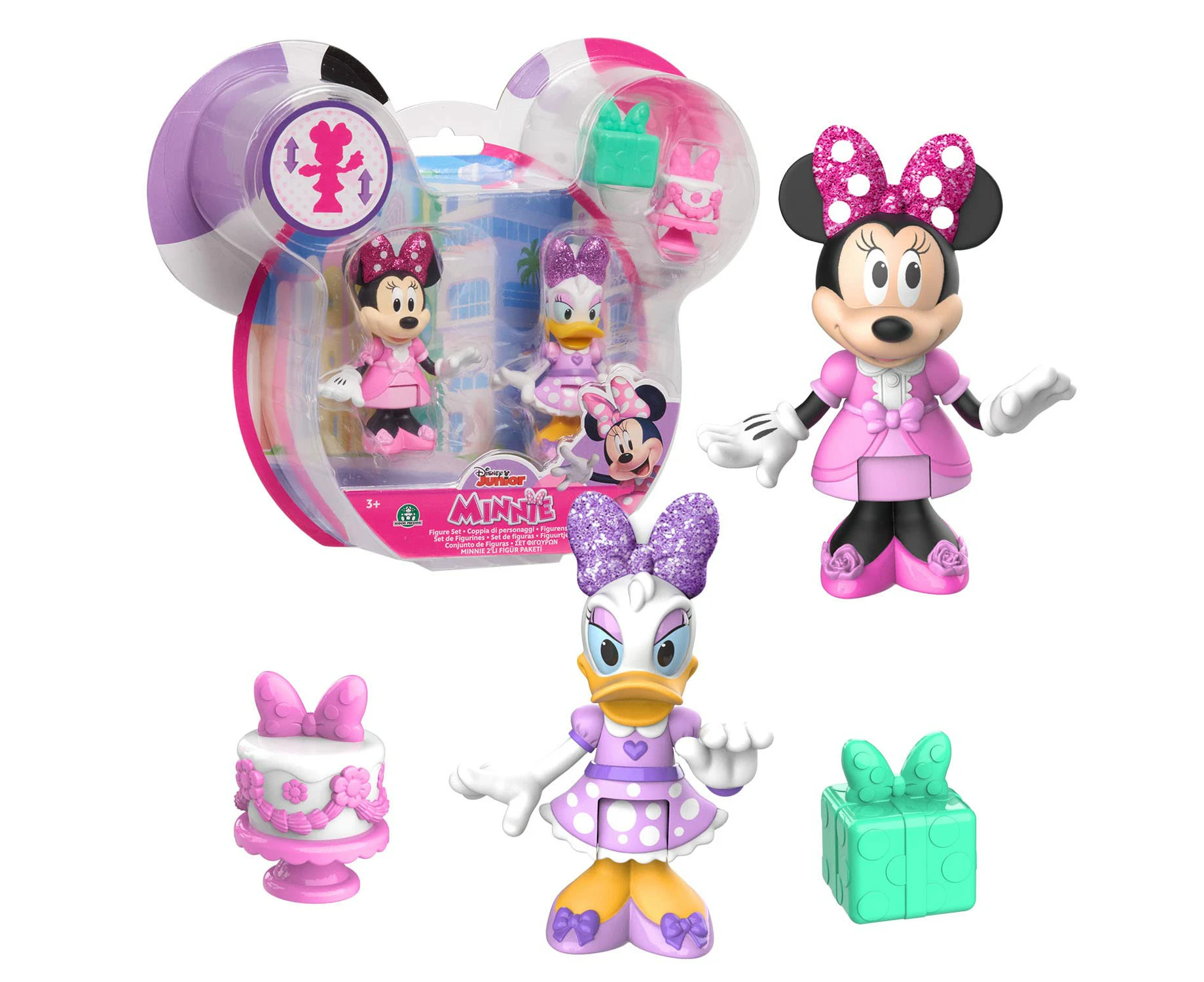 Giochi Preziosi Minnie, 2 Articulated Figures 7.5 cm with Accessories, Party Theme, Toy for Children from 3 Years, Mcn173