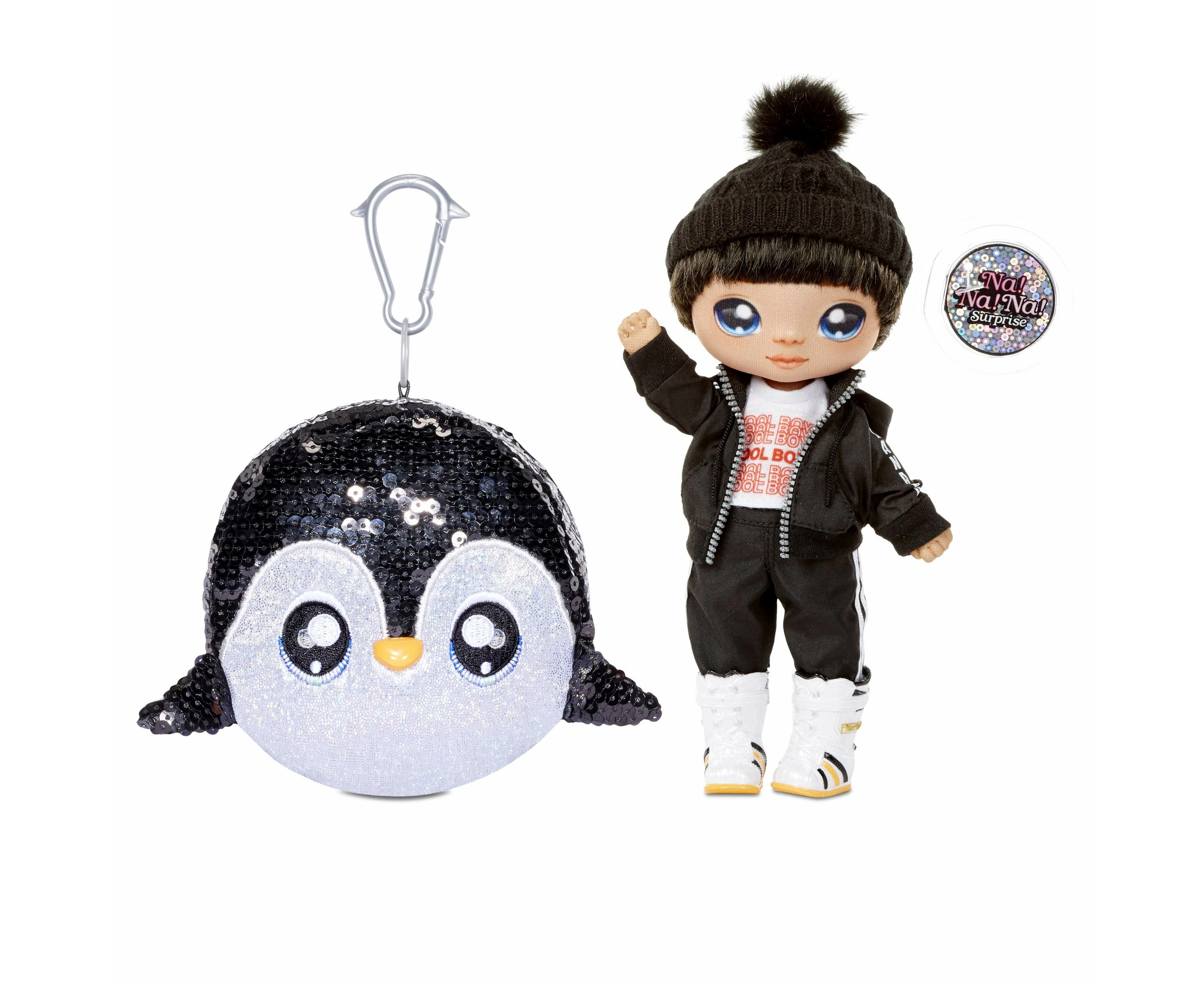 Na Na Na Surprise 2-in-1 Fashion Doll And Sparkly Pom Purse, ANDRE AVALANCHE. Boy Doll With Luxury Outfits and Fashion Accessories. Sparkle Series. Collect