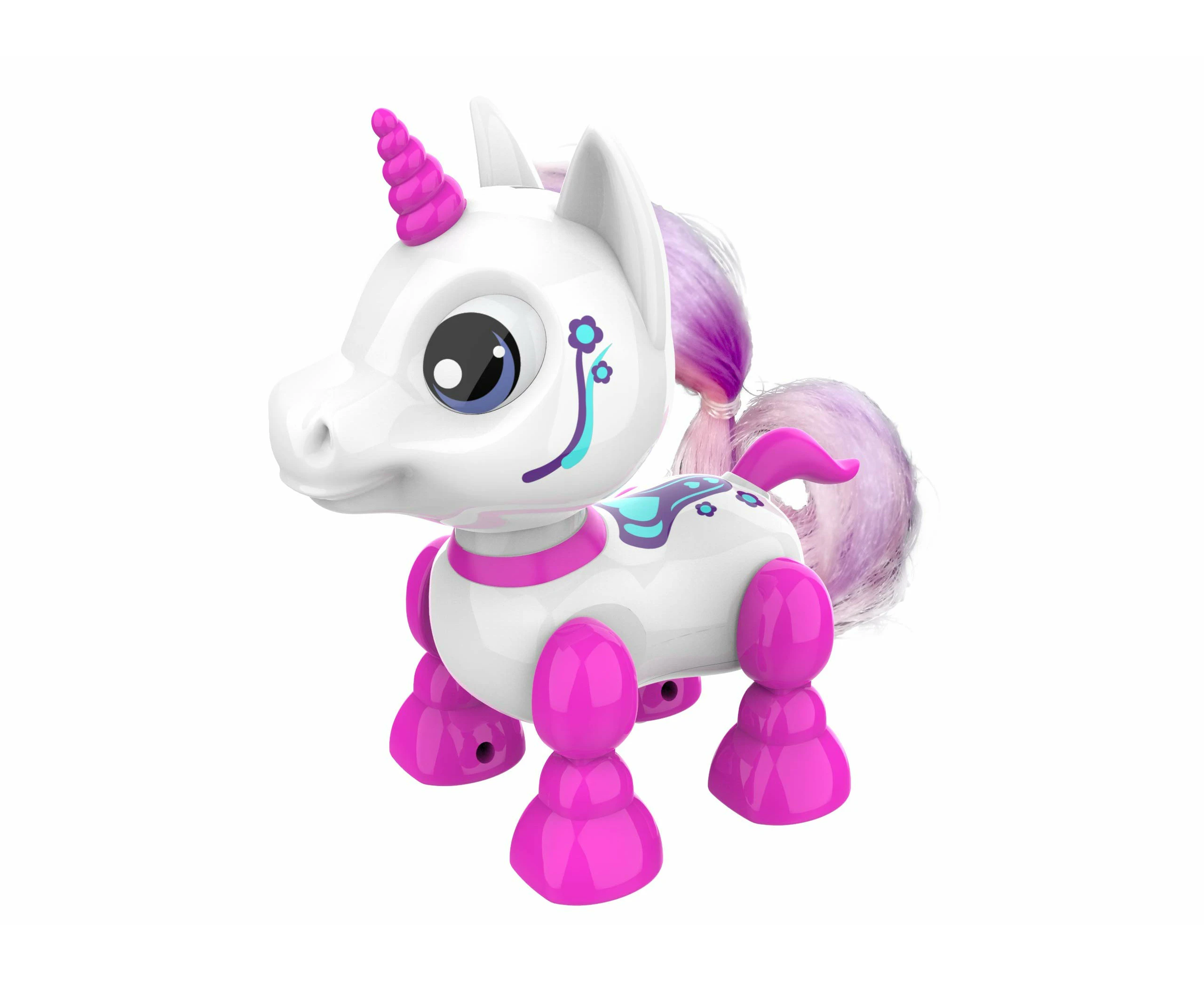 Silverlit Unicorn, YCOO 88525 Head, Sound and Light Effects, Robot for Children, Multidirectional Control, 13 cm, Pink and White, from 3 Years, Einhorn