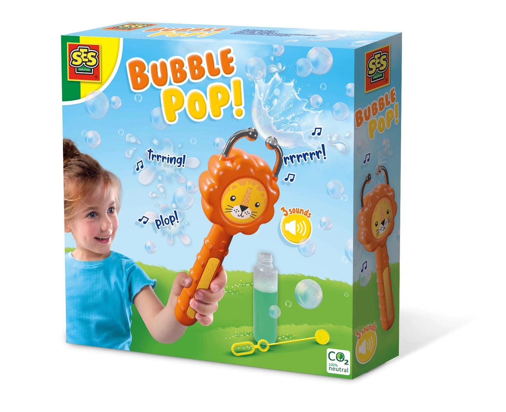 SES Creative 02259 Bubble Pop! Lion Bubble Catcher Toy - Perfect Gift for Kids