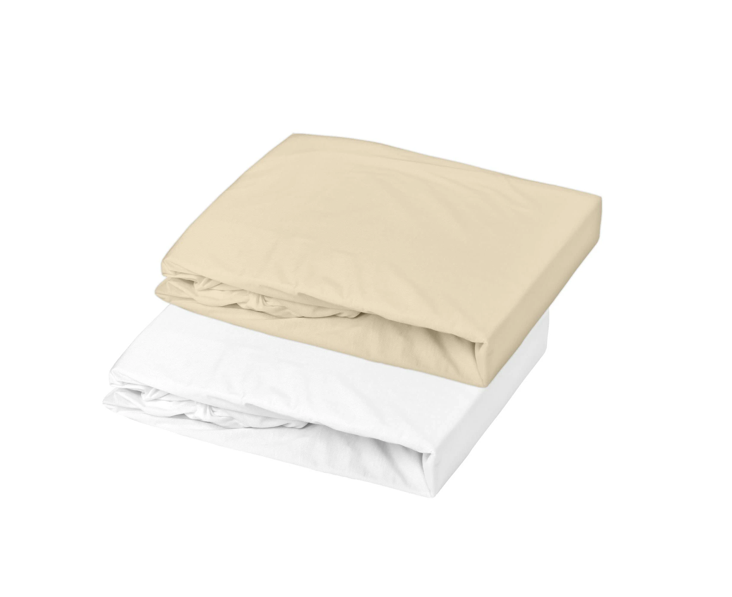 Set of 1 ALESE PU Leather and 1 Fitted Sheet 060 x 120 cm White / Kailloux